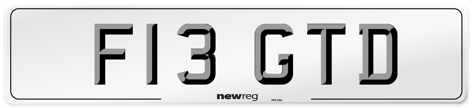 F13 GTD Number Plate from New Reg